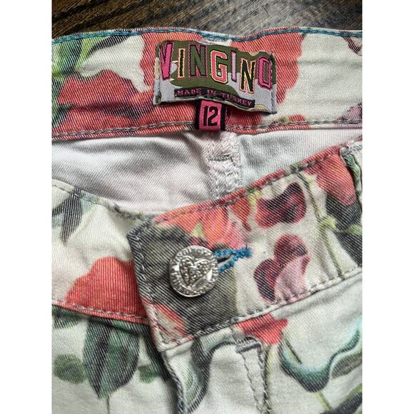Vingino denim girls jeans Sz. 12 floral print - Picture 6 of 12